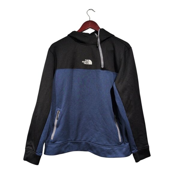The North Face Men's Mittelegi Hooded 1/4 Zip Sweatshirt Black Blue Colorblock L - Picture 1 of 16